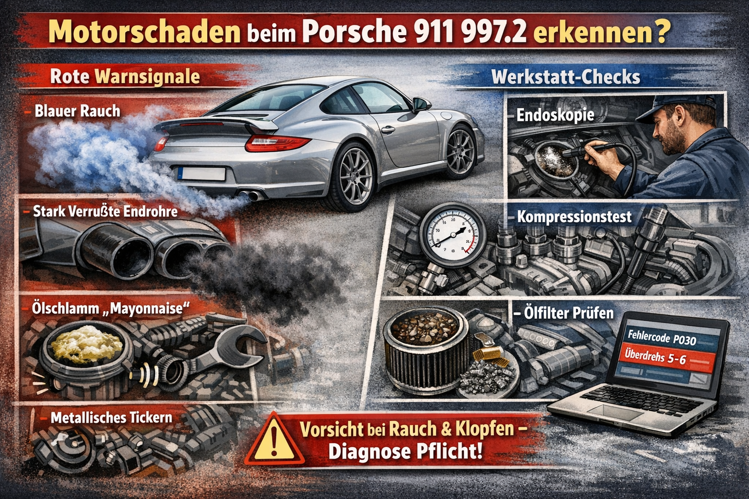 Porsche 911 997.2 Motorschaden erkennen