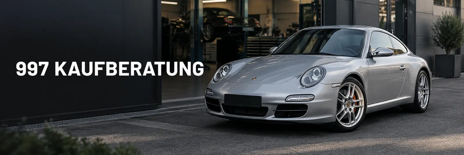 Silberner Porsche 911 Carrera 997 – Banner zur Kaufberatung