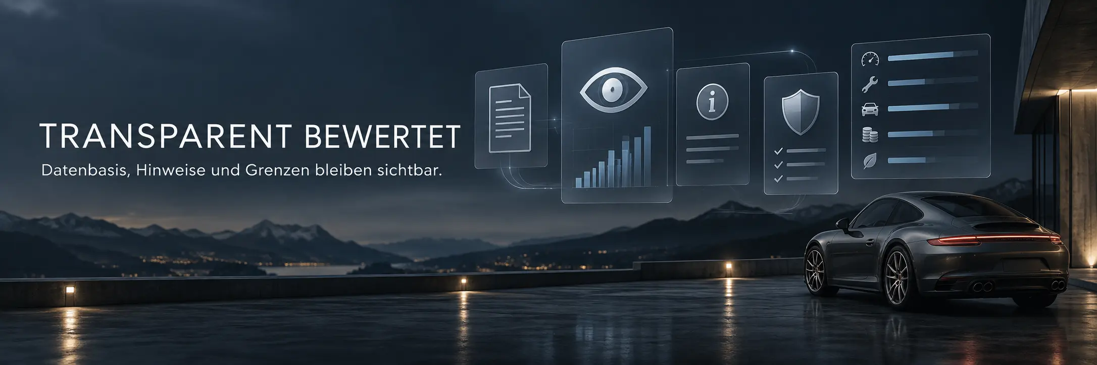 Transparente Bewertung mit sichtbarer Datenbasis, Hinweisen und Grenzen