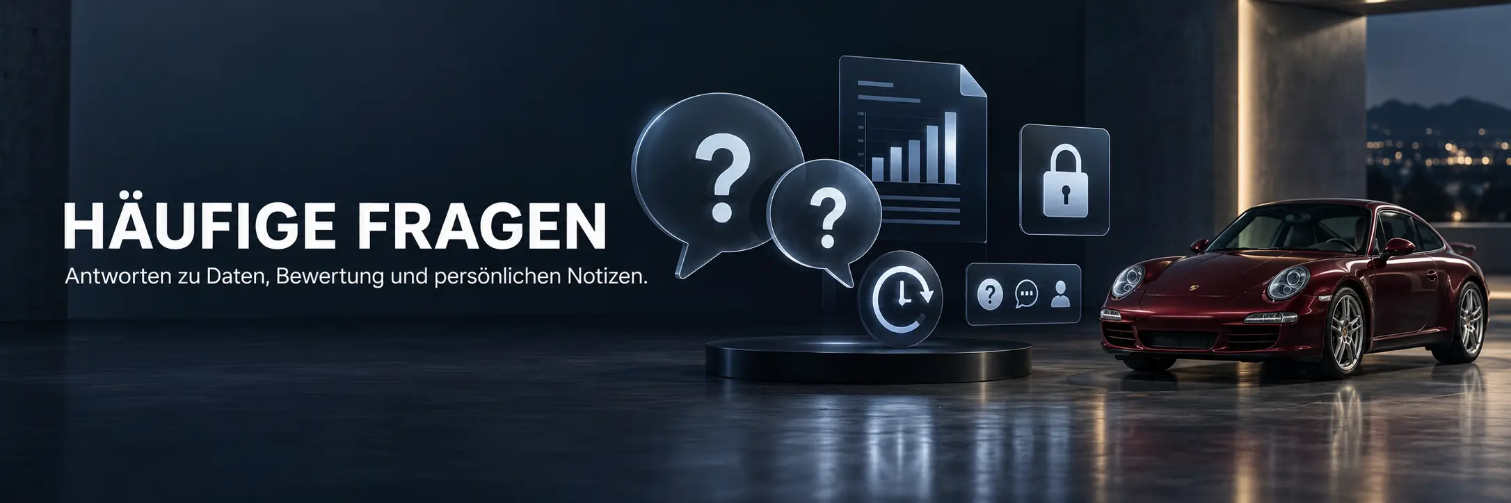 Häufige Fragen zu Daten, Bewertung und persönlichen Notizen in der Porsche Market View